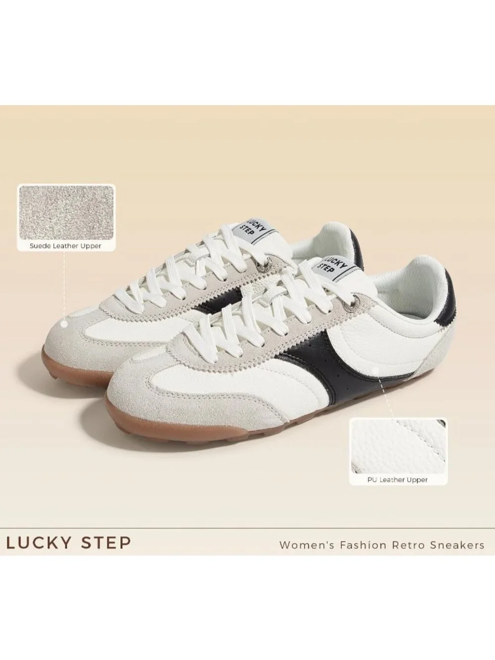 Women's White Retro Fashion Lightweight Non Slip Thin Sole Comfortable Sneakers